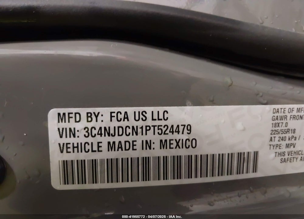 2023 JEEP COMPASS LIMITED 4X4 VIN: 3C4NJDCN1PT524479