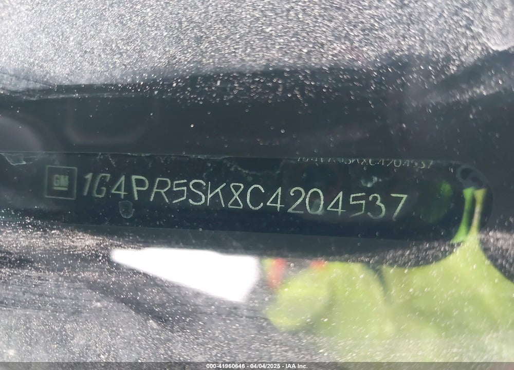 2012 BUICK VERANO VIN: 1G4PR5SK8C4204537