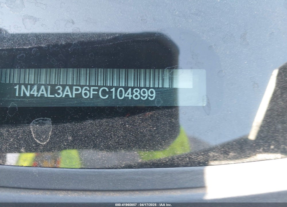 2015 NISSAN ALTIMA VIN: 1N4AL3AP6FC104899