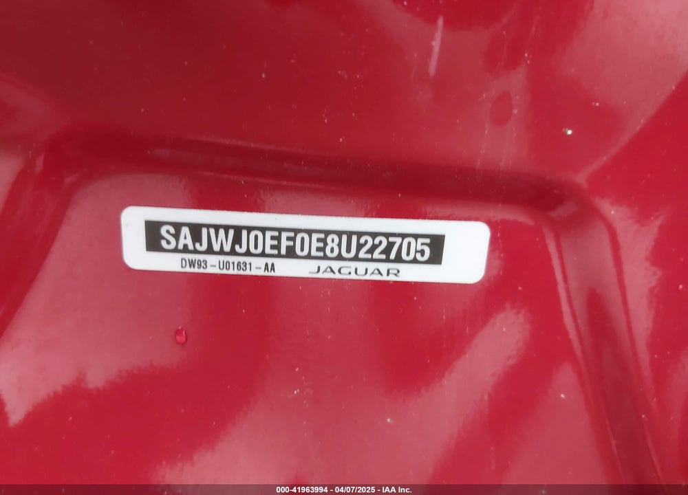 2014 JAGUAR XF VIN: SAJWJ0EF0E8U22705