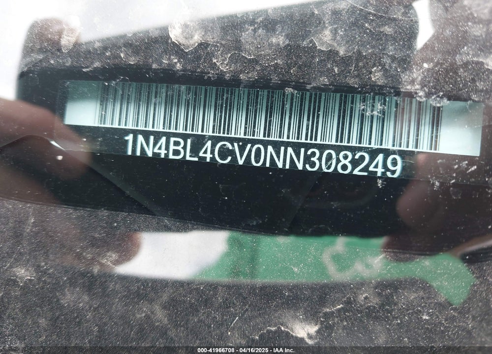 2022 NISSAN ALTIMA SR FWD VIN: 1N4BL4CV0NN308249