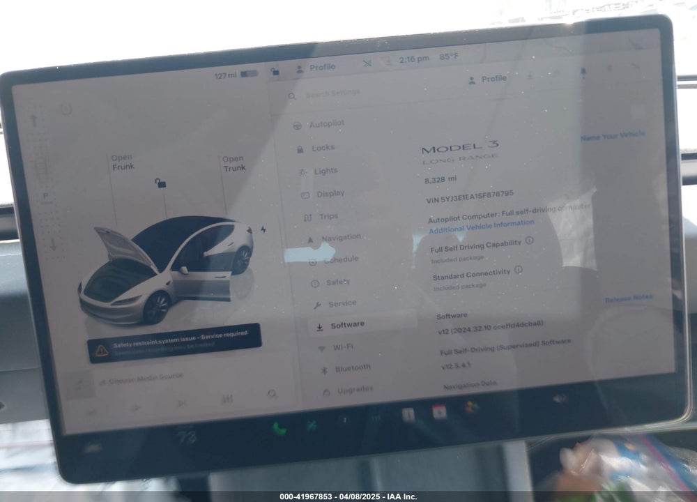 2025 TESLA MODEL 3 VIN: 5YJ3E1EA1SF876795
