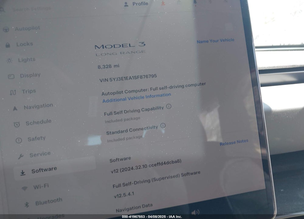 2025 TESLA MODEL 3 VIN: 5YJ3E1EA1SF876795