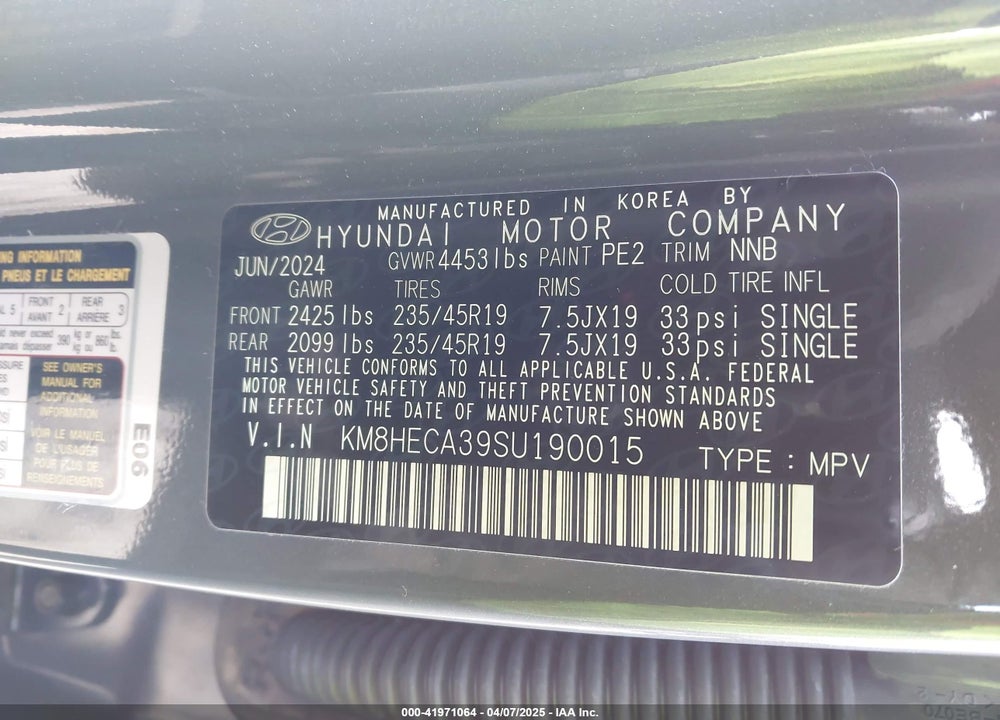 2025 HYUNDAI KONA VIN: KM8HECA39SU190015