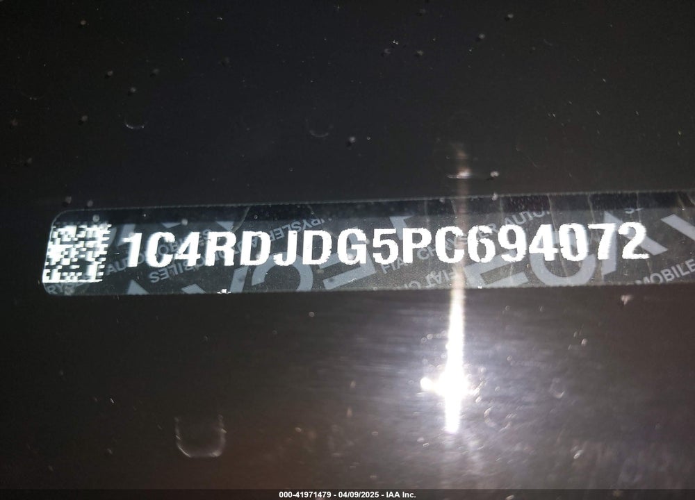 2023 DODGE DURANGO VIN: 1C4RDJDG5PC694072