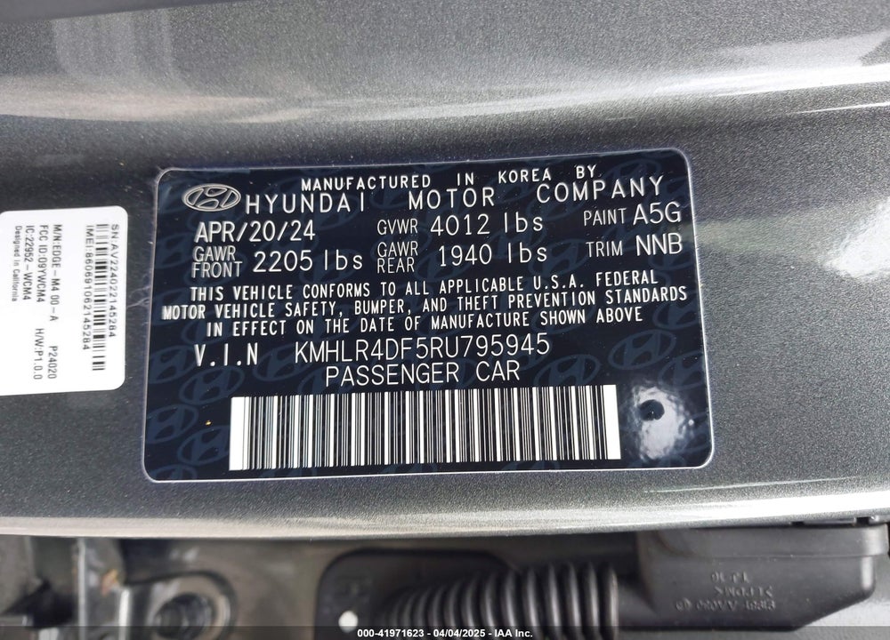2024 HYUNDAI ELANTRA N LINE VIN: KMHLR4DF5RU795945