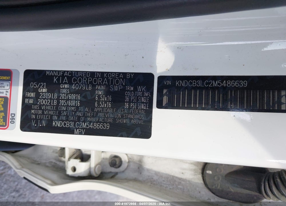 2021 KIA NIRO VIN: KNDCB3LC2M5486639