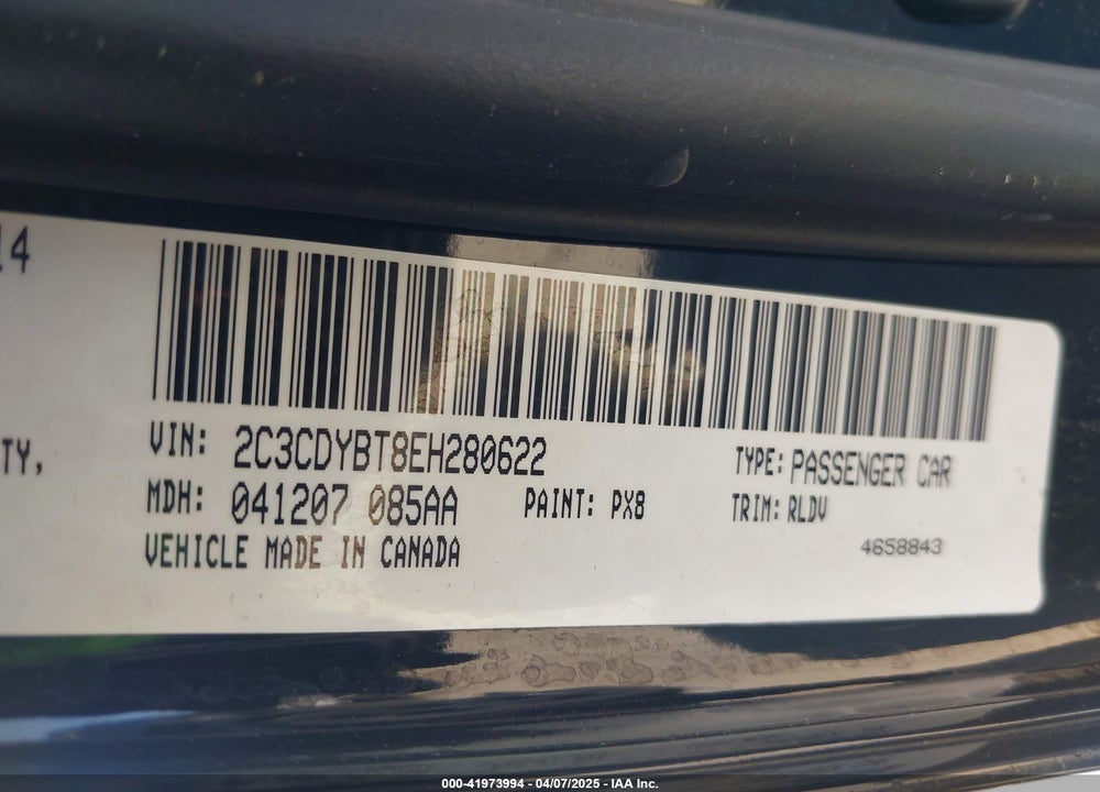 2014 DODGE CHALLENGER VIN: 2C3CDYBT8EH280622