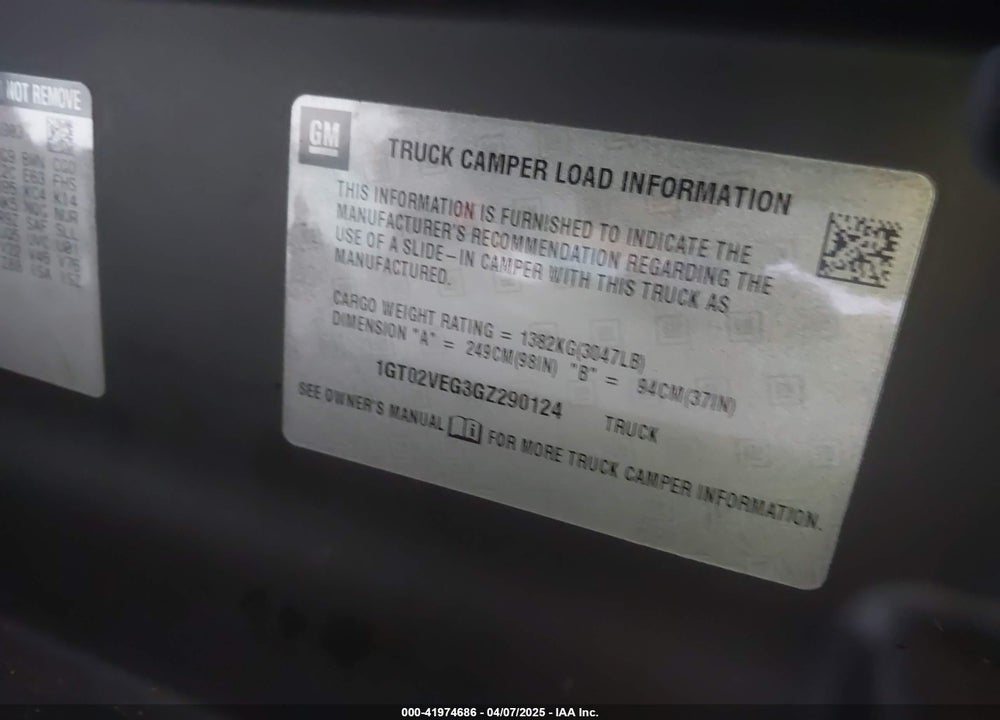 2016 GMC SIERRA 3500HD VIN: 1GT02VEG3GZ290124