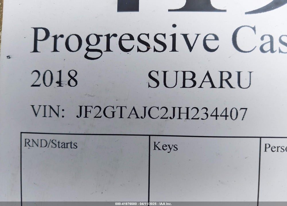 2018 SUBARU CROSSTREK VIN: JF2GTAJC2JH234407