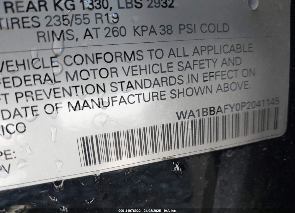 2023 AUDI Q5 VIN: WA1BBAFY0P2041145