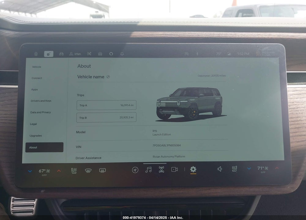 2023 RIVIAN R1S LAUNCH EDITION VIN: 7PDSGABL1PN005084