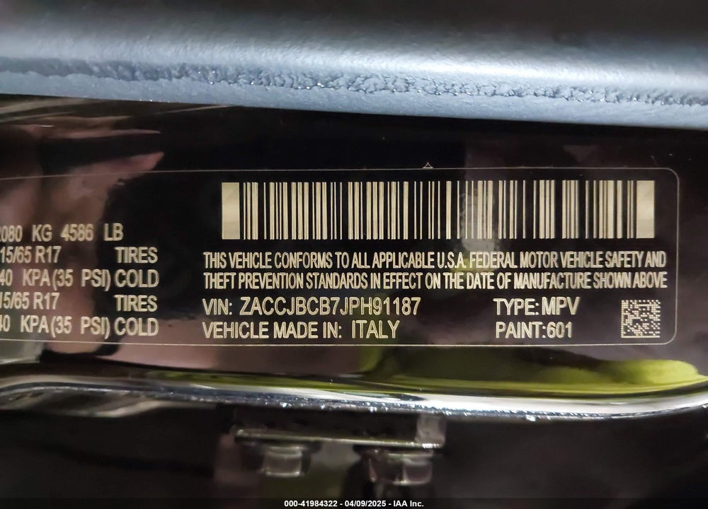 2018 JEEP RENEGADE TRAILHAWK 4X4 VIN: ZACCJBCB7JPH91187