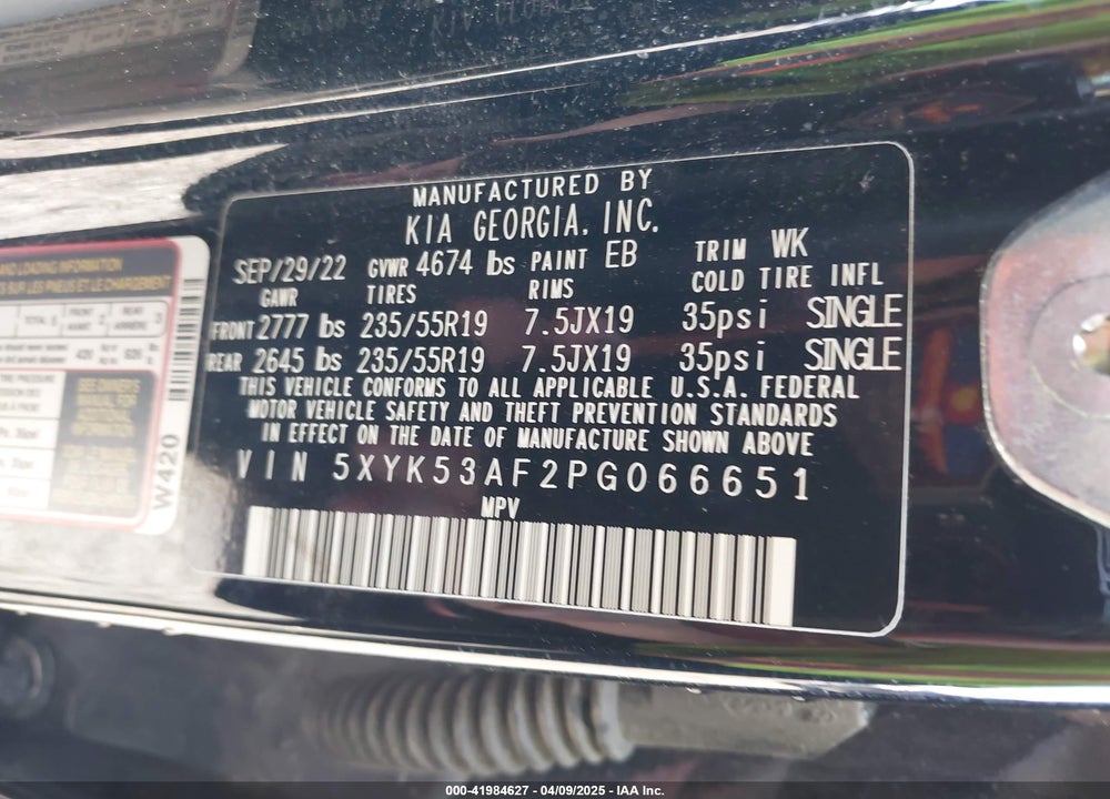 2023 KIA SPORTAGE VIN: 5XYK53AF2PG066651