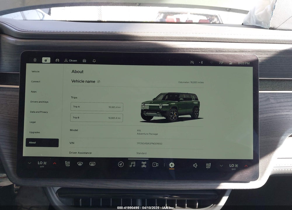 2023 RIVIAN R1S VIN: 7PDSGABA5PN009850