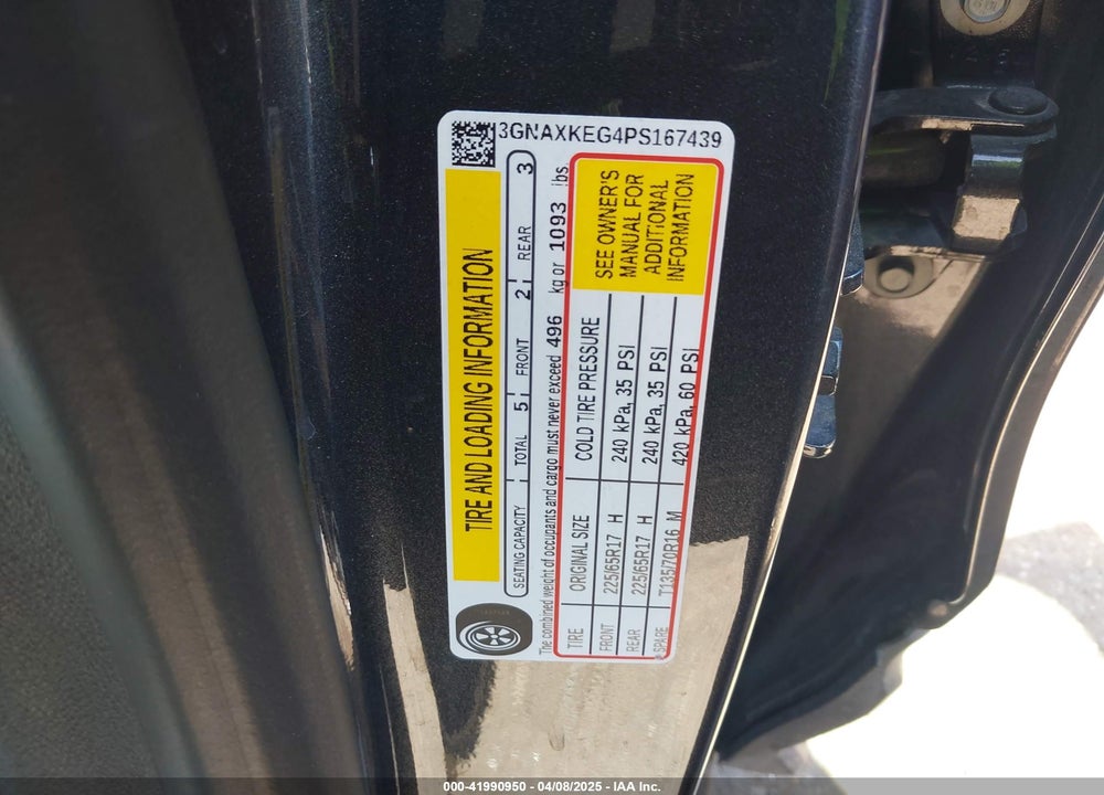 2023 CHEVROLET EQUINOX FWD LT VIN: 3GNAXKEG4PS167439
