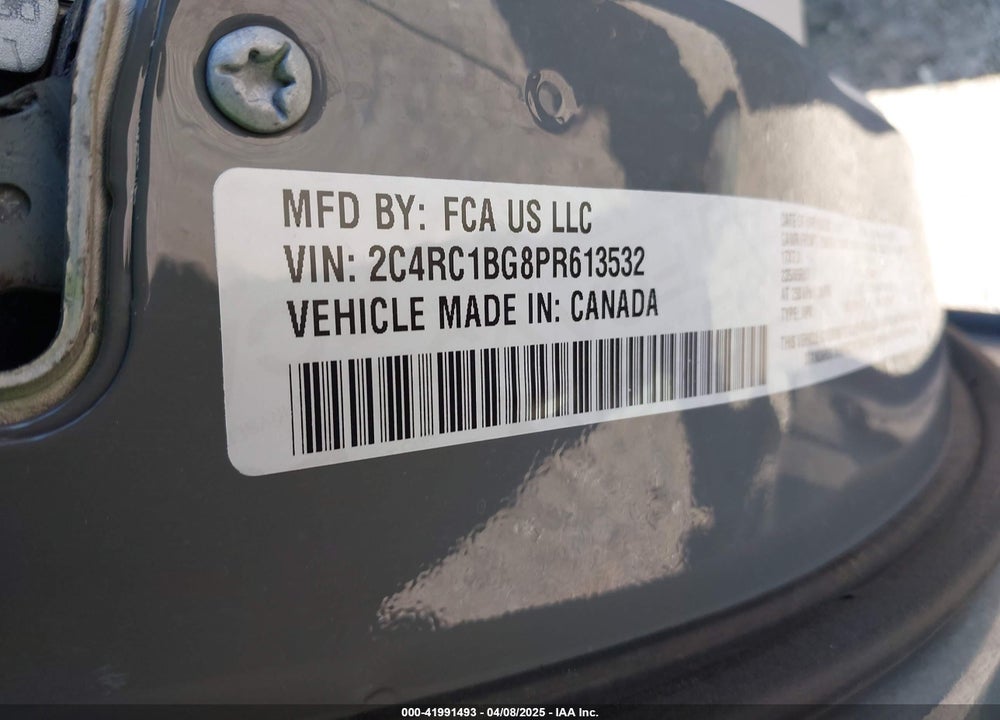 2023 CHRYSLER PACIFICA TOURING L VIN: 2C4RC1BG8PR613532