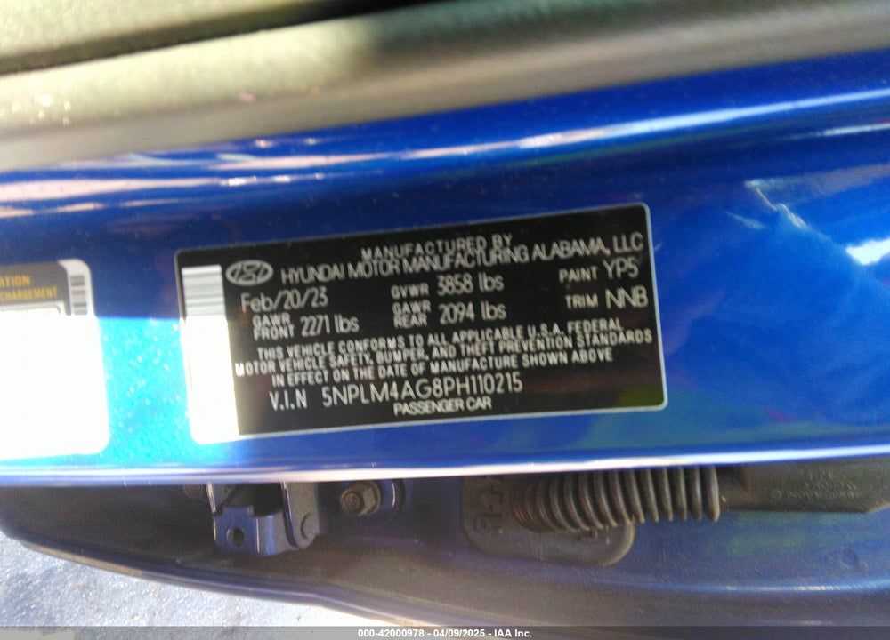 2023 HYUNDAI ELANTRA VIN: 5NPLM4AG8PH110215