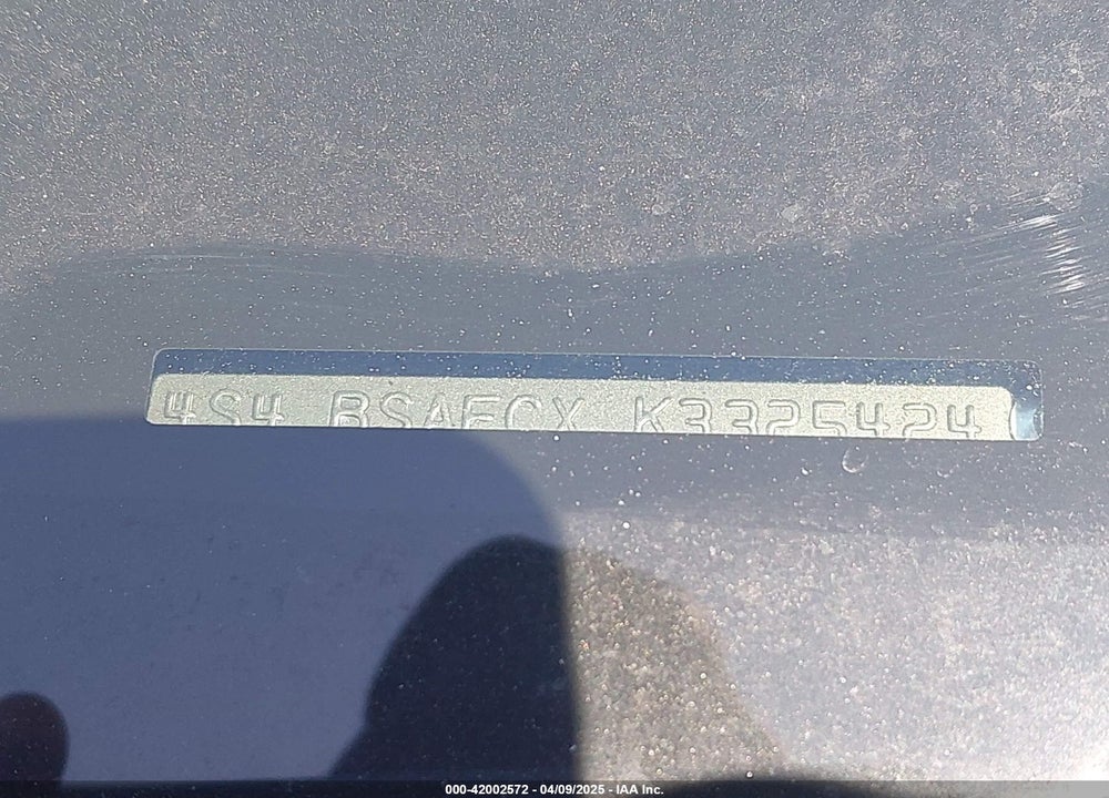 2019 SUBARU OUTBACK VIN: 4S4BSAFCXK3325424