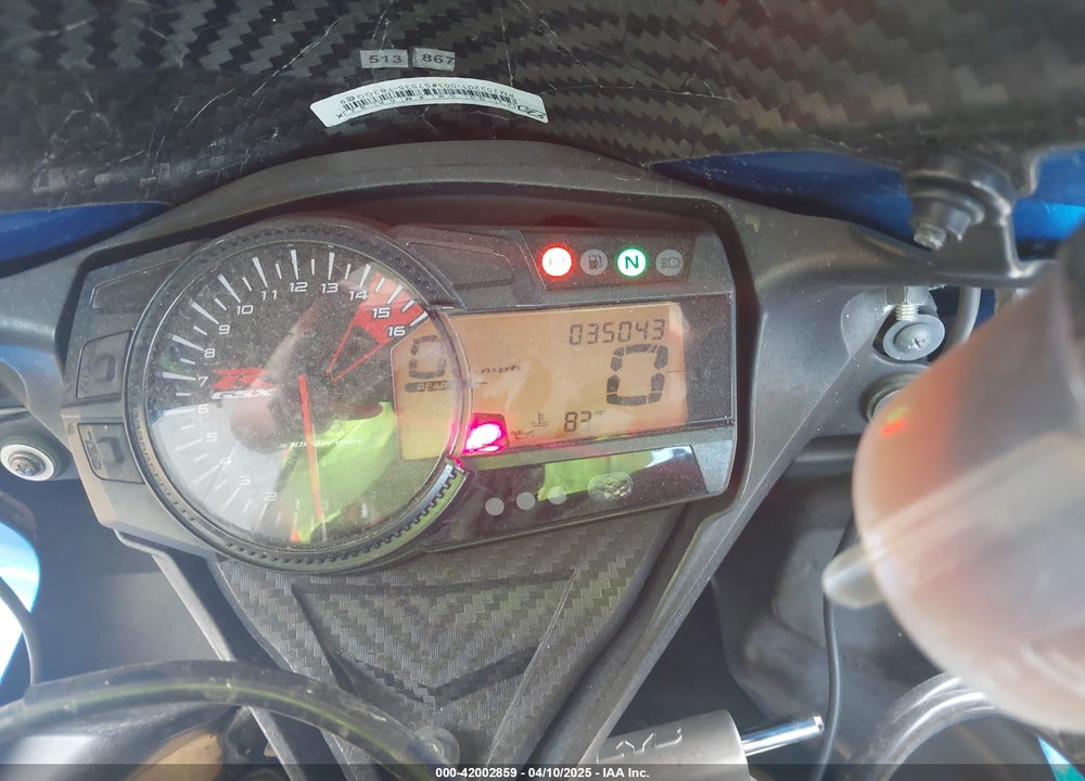 2013 SUZUKI GSX-R750 VIN: JS1GR7MA9D2101350