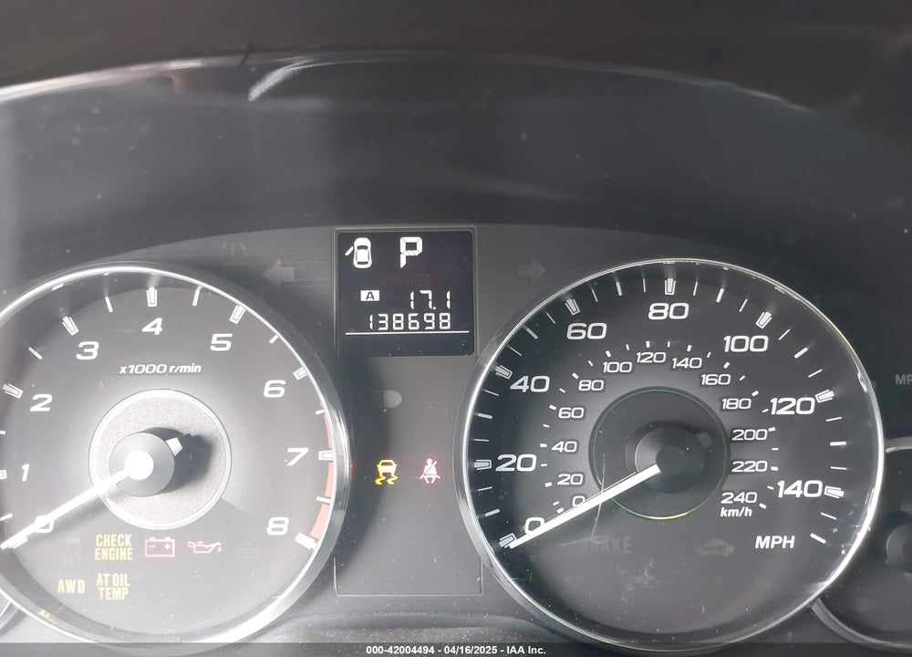 2012 SUBARU OUTBACK 2.5I LIMITED VIN: 4S4BRBKC3C3207658