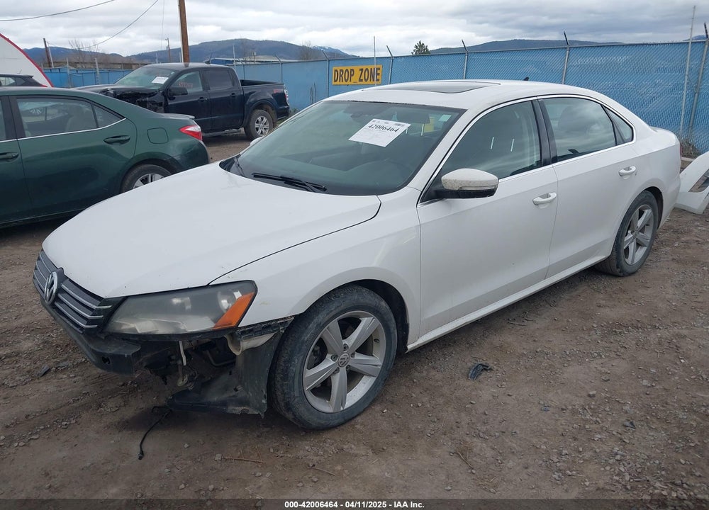 2013 VOLKSWAGEN PASSAT 2.5L SE VIN: 1VWBP7A34DC150667