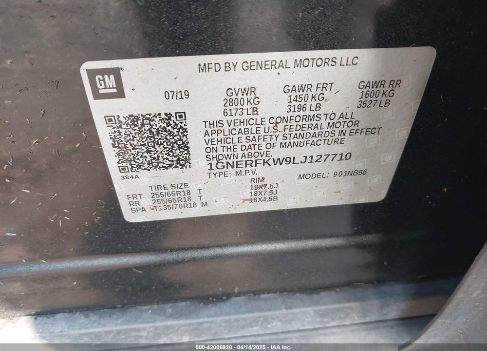 2020 CHEVROLET TRAVERSE FWD LS VIN: 1GNERFKW9LJ127710