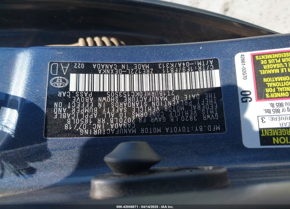 2019 TOYOTA COROLLA VIN: 2T1BURHE0KC153505