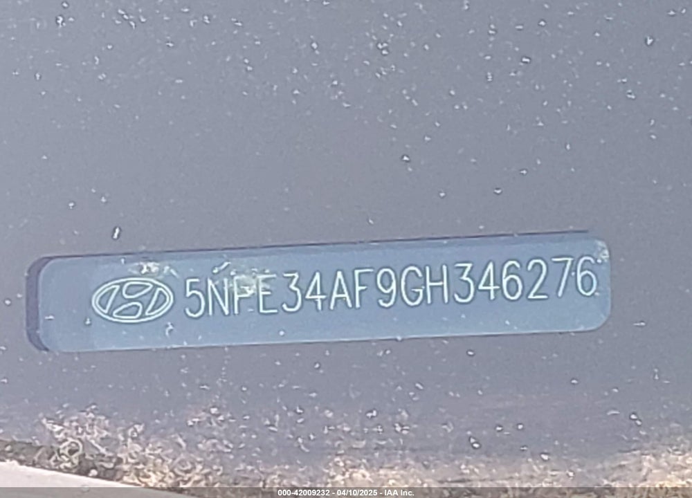 2016 HYUNDAI SONATA VIN: 5NPE34AF9GH346276