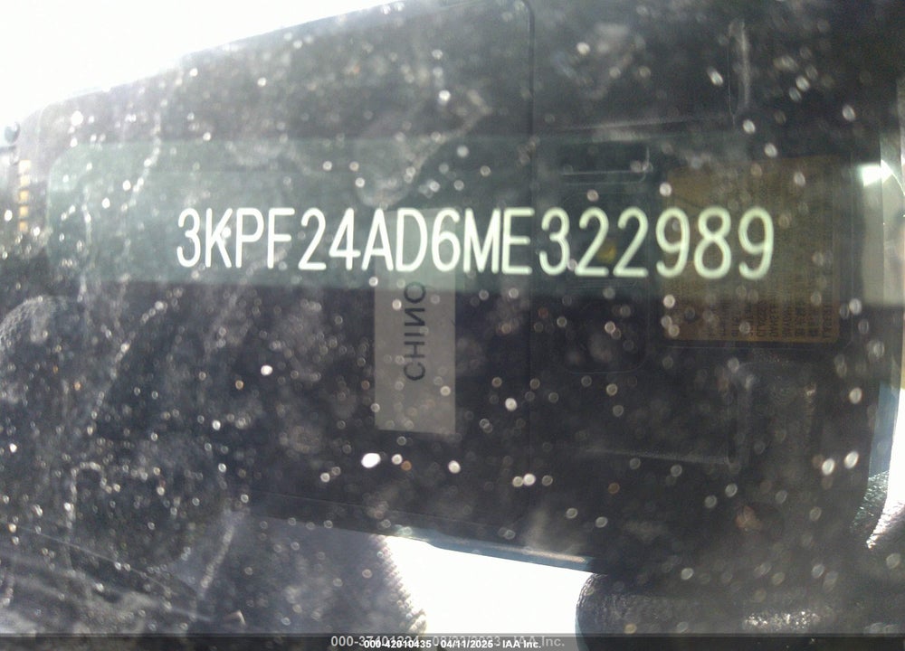 2021 KIA FORTE LXS VIN: 3KPF24AD6ME322989