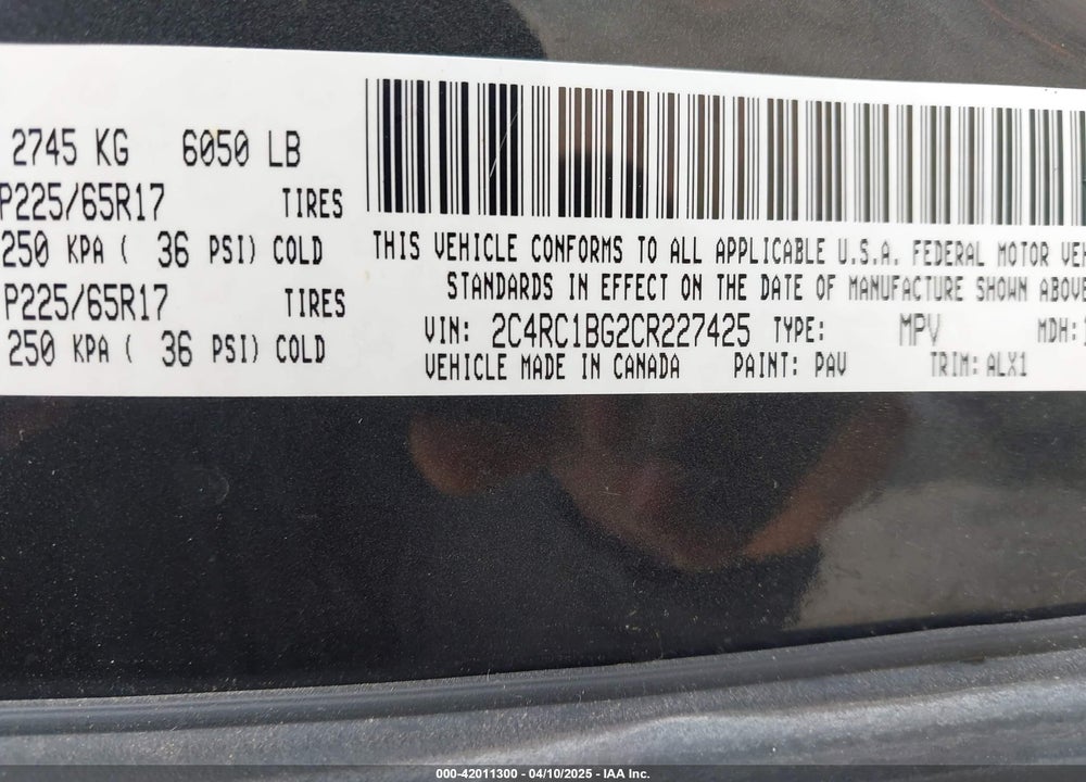 2012 CHRYSLER TOWN & COUNTRY TOURING VIN: 2C4RC1BG2CR227425