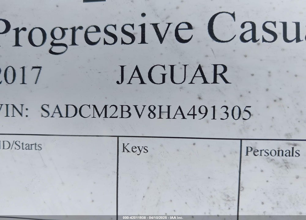 2017 JAGUAR F-PACE S VIN: SADCM2BV8HA491305