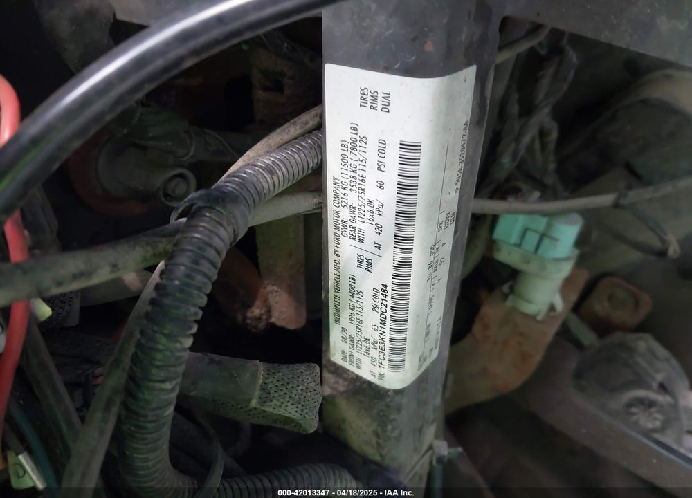 2021 FORD E-350 STRIPPED VIN: 1FC3E3KN1MDC21484