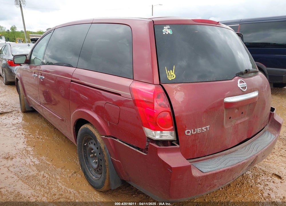 2007 NISSAN QUEST VIN: 5N1BV28U77N129245