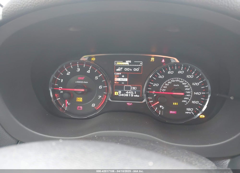 2019 SUBARU WRX STI VIN: JF1VA2S60K9824326