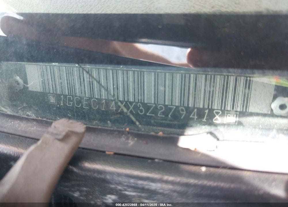 2003 CHEVROLET SILVERADO 1500 VIN: 1GCEC14XX3Z279418