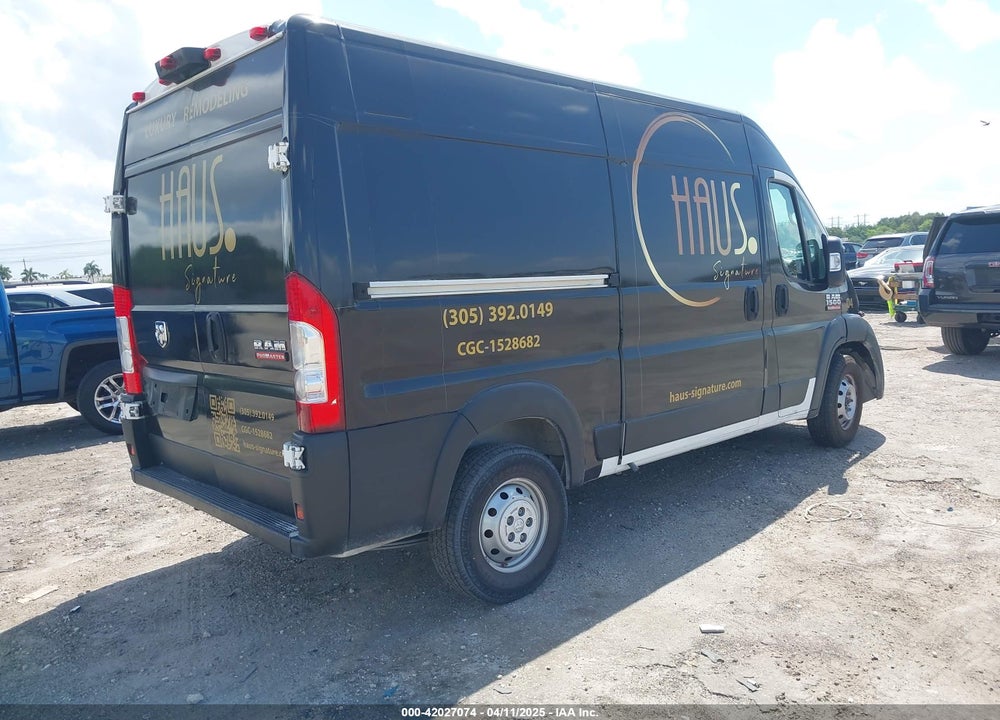 2020 RAM PROMASTER 1500 HIGH ROOF 136 WB VIN: 3C6TRVBG2LE125496
