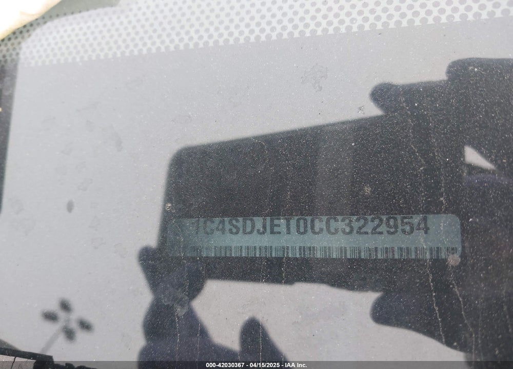 2012 DODGE DURANGO VIN: 1C4SDJET0CC322954