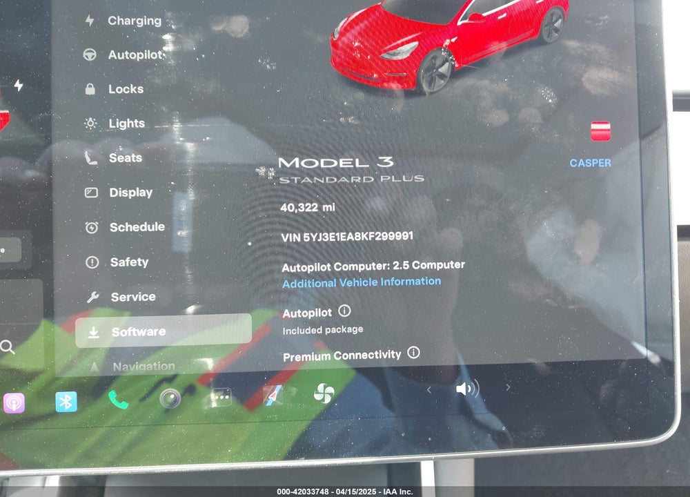 2019 TESLA MODEL 3 VIN: 5YJ3E1EA8KF299991