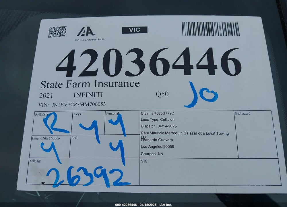2021 INFINITI Q50 VIN: JN1EV7CP7MM706053