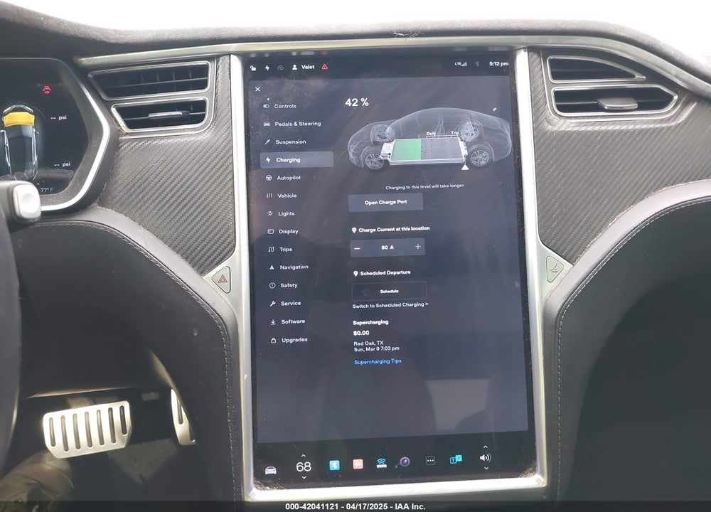 2015 TESLA MODEL S VIN: 5YJSA4H26FFP74220