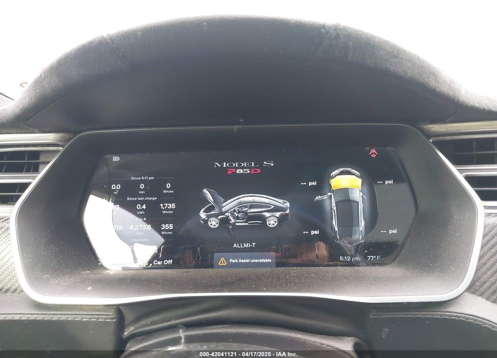 2015 TESLA MODEL S VIN: 5YJSA4H26FFP74220