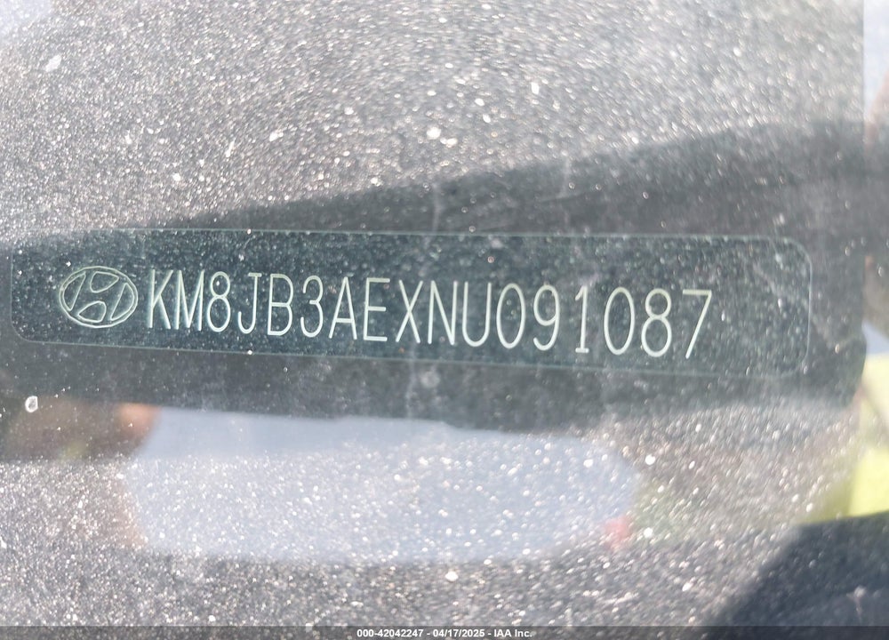 2022 HYUNDAI TUCSON VIN: KM8JB3AEXNU091087