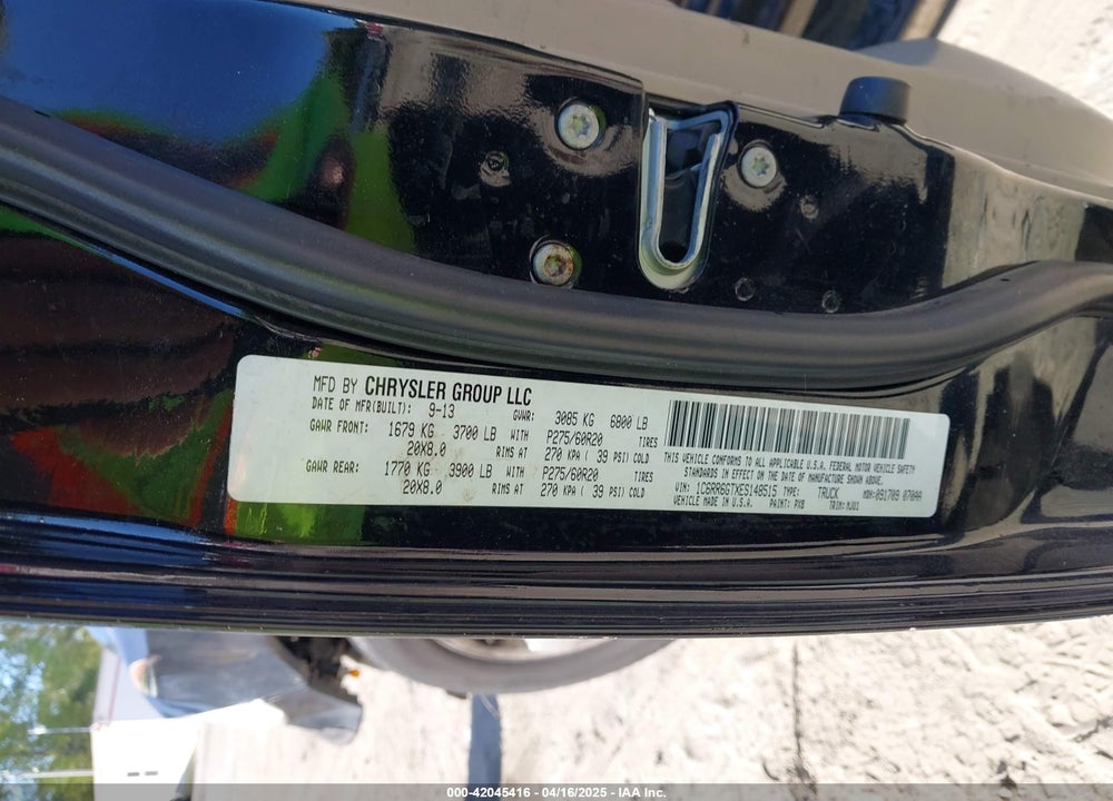 2014 RAM 1500 VIN: 1C6RR6GTXES148515