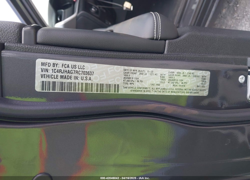 2024 JEEP GRAND CHEROKEE VIN: 1C4RJHAG7RC703637