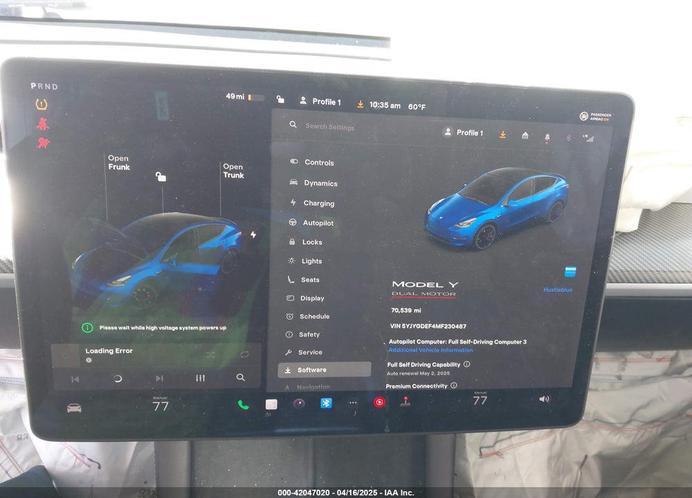 2021 TESLA MODEL Y PERFORMANCE DUAL MOTOR ALL-WHEEL DRIVE VIN: 5YJYGDEF4MF230487