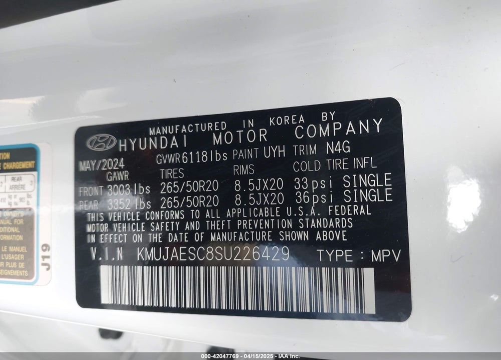 2025 GENESIS GV80 COUPE 3.5T V6 AWD VIN: KMUJAESC8SU226429