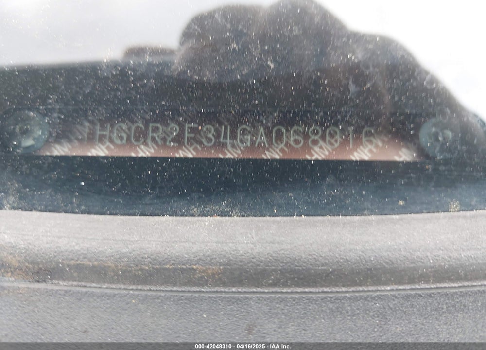 2016 HONDA ACCORD VIN: 1HGCR2F34GA068016