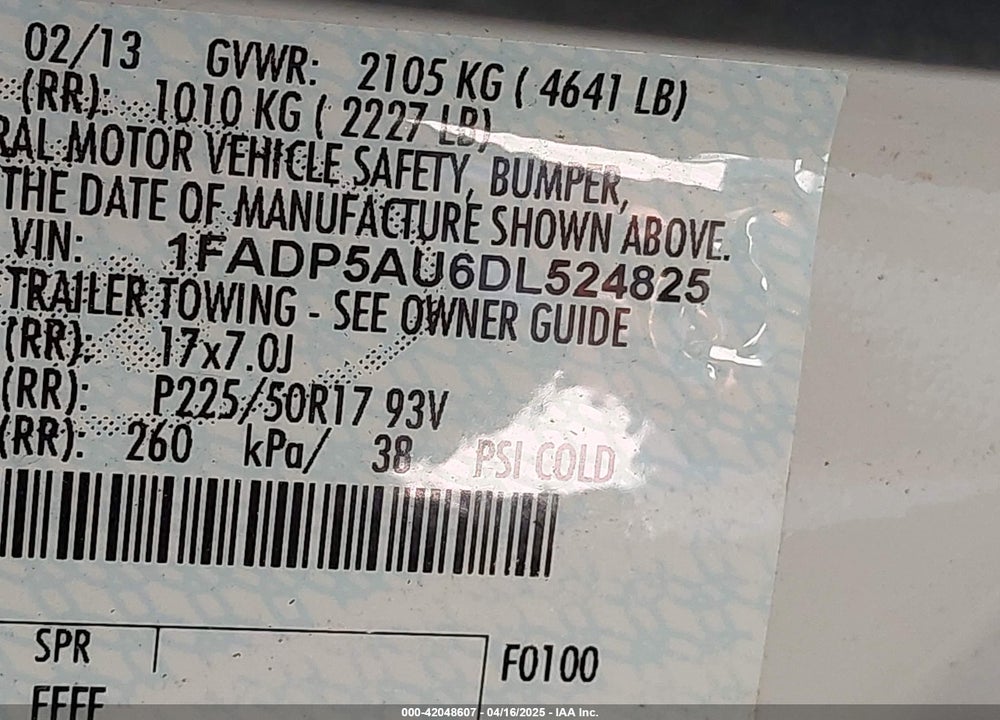 2013 FORD C-MAX HYBRID SE VIN: 1FADP5AU6DL524825