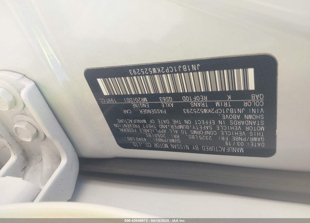 2019 NISSAN ROGUE SPORT SL VIN: JN1BJ1CP2KW525293